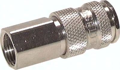 Kupplungsdose (NW7,2) G 3/8"(IG), Stahl gehärtet, vernickelt / Messing vernickel