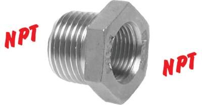 Reduziernippel NPT 1"(AG)-NPT 3/4"(IG), 16 bar 1.4408