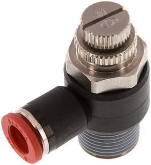 Winkel-Drosselrückschlag-ventil R 3/8"-8mm,zuluftregelnd (Sonderausführung)