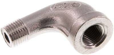 90°-Einschraubwinkel Rp 1/8"(IG)-R 1/8"(AG), 16 bar 1.4408