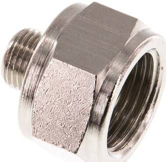 Reduziernippel G 1/8"(AG)-G 3/8"(IG), 16 bar Messing vernickelt