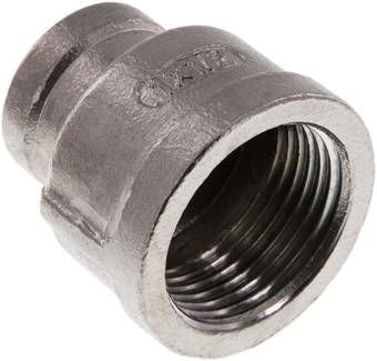 Rundmuffe Rp 1"-Rp 1/2", 16 bar 1.4408