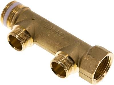 Verteilerrohr G 3/4"(IG/AG), 2 Abgänge G 1/2" (AG)