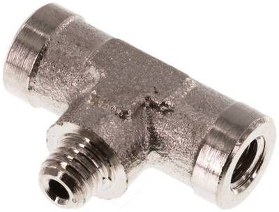 T-Einschraubstück M 5(IG)-M 5(AG), 16 bar Messing vernickelt