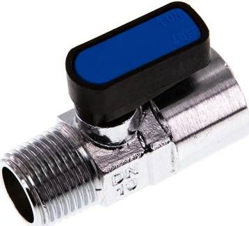 Messing-Minikugelhahn Rp 1/2" (IG)-R 1/2" (AG), PN 20