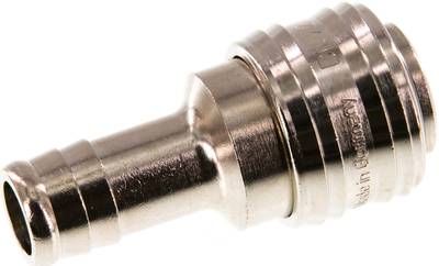 Kupplungsdose (NW7,2) 13mm Schlauch, Messing vernickelt