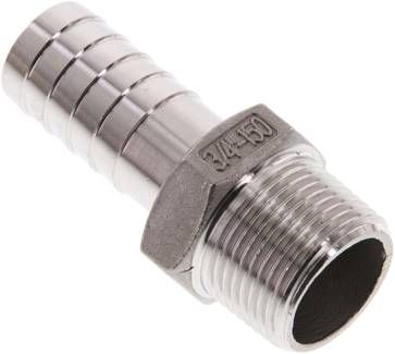 Gewindetülle NPT 3/4"-19mm, 16 bar 1.4408