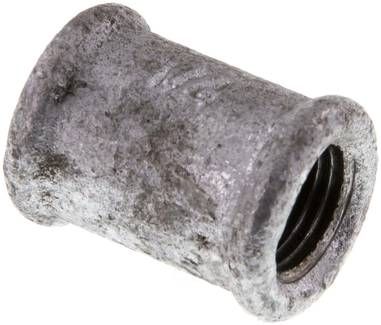 Rundmuffe Rp 1/4"-Rp 1/4", 25 bar Temperguss verzinkt