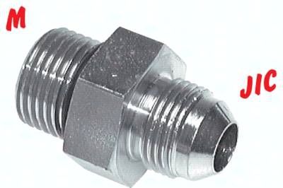 Doppelnippel M 18 x 1,5-UNF 7/8"-14(JIC), Stahl verzinkt