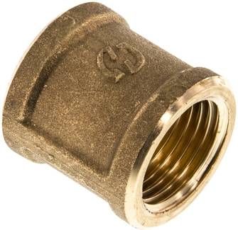 Rundmuffe G 1/2"-G 1/2", 16 bar Messing