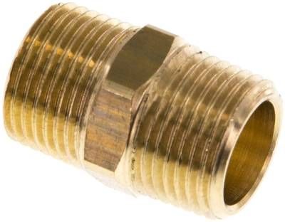 Doppelnippel R 3/8"-R 3/8", 16 bar Messing/Rotguss