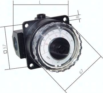 Manometerregler, G 1/4", 0 - 3 bar