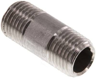 Rohrdoppelnippel R 1/4"-30mm, 20 bar 1.4571