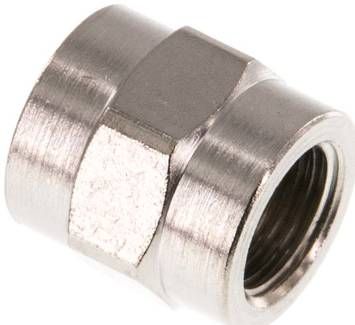 Muffe G 1/8"-G 1/8", 16 bar Messing vernickelt