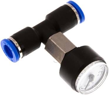 Manometer 0 - 16bar, 8mm Schlauch, IQS-Standard
