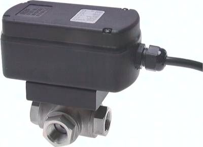 Elektr. 3-Wege-Kugelhahn (T3), G 3/4", 12 - 24 V AC/DC