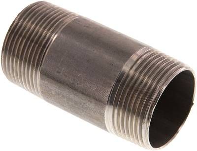 Rohrdoppelnippel R 1 1/4"-80mm, 20 bar 1.4571