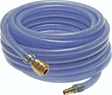 PVC-Gewebeschlauch 13 (1/2")x20mm, 5mtr. mit Kupplung & Stecker