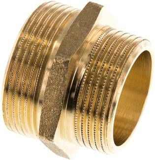 Doppelnippel G 1 1/2"-G 1 1/4", 16 bar Messing/Rotguss