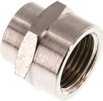 Muffe G 1/2"-G 3/8", 16 bar Messing vernickelt