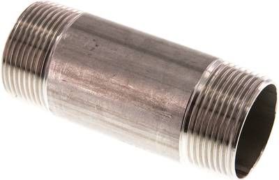 Rohrdoppelnippel R 1 1/4"-100mm, 20 bar 1.4571