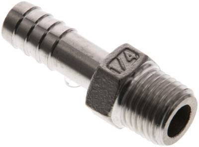 Gewindetülle NPT 1/4"-9mm, 16 bar 1.4408