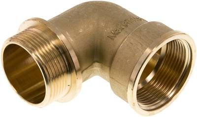 90°-Einschraubwinkel G 1 1/2"(IG)-G 1 1/2"(AG), 16 bar Messing