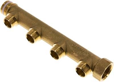 Verteilerrohr G 3/4"(IG/AG), 4 Abgänge G 1/2" (AG)