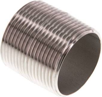 Rohrdoppelnippel R 1 1/4"-40mm, 20 bar 1.4571