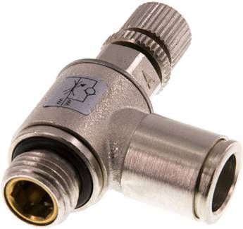 Winkel-Drosselrückschlag-ventil G 1/4"-10mm,zuluftregelnd (Sonderausführung)