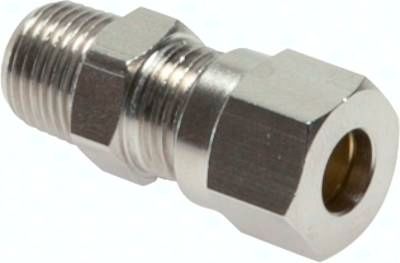 Gerade Schneidringverschr. 8 LL-R 3/8", Messing vernickelt