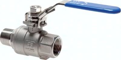 Edelstahl-Kugelhahn, Eco-Line leicht, R / Rp 1" (AG/IG), PN 63