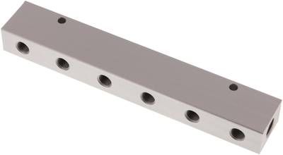 Verteilerleiste 2 x G 1/4"-12 x G 1/8", Aluminium eloxiert