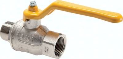 Messing-Kugelhahn, DVGW, R / Rp 3/8" (AG/IG), PN 50