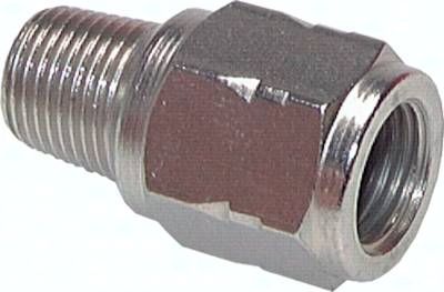 Mini-Rückschlagventil R/Rp 1/8" (AG/IG), Messing vernickelt