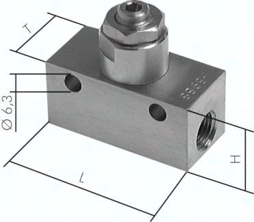 Drosselrückschlagventil, G 1/4", Edelstahl