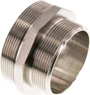 Doppelnippel G 3"-G 2 1/2", 16 bar Messing vernickelt