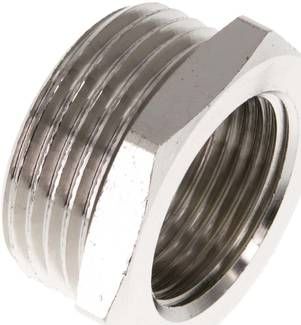 Reduziernippel G 1"(AG)-G 3/4"(IG), 16 bar Messing vernickelt