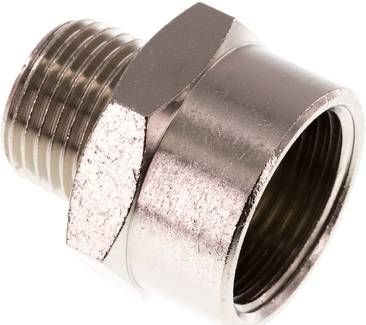 Reduziernippel R 1/2"(AG)-Rp 3/4"(IG), Messing vernickelt