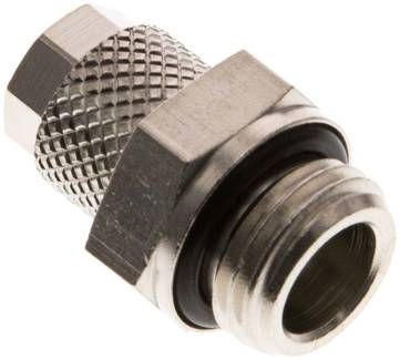 Gerade Verschraubung G 1/4"-6 x 4mm, Messing vernickelt