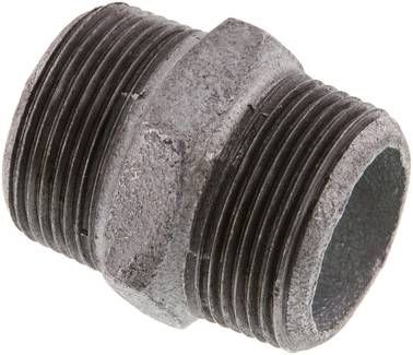 Doppelnippel R 1 1/4"-R 1 1/4", 25 bar Temperguss verzinkt