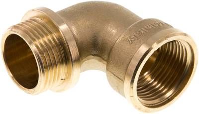 90°-Einschraubwinkel G 1"(IG)-G 1"(AG), 16 bar Messing