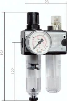 MULTIFIX Wartungseinheit (1), 2-tlg., G 1/4", 0,5 - 16 bar