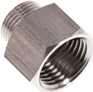 Reduziernippel G 3/8"(AG)-G 1/2"(IG), 40 bar 1.4571