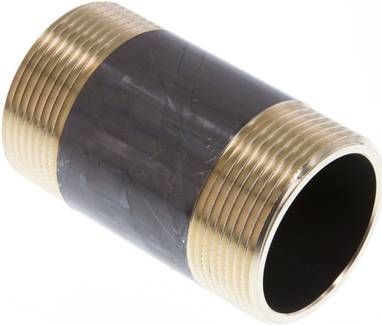 Rohrdoppelnippel G 1 1/2"-80mm, 16 bar Messing