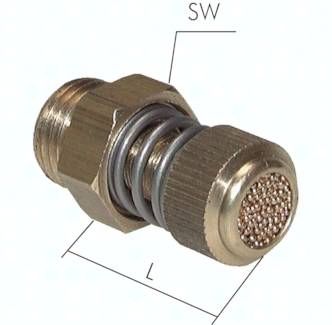 Drosselschalldämpfer G 3/8", Messing, Rändelschraube
