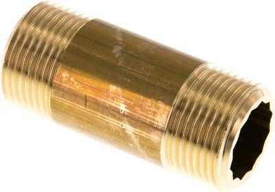 Rohrdoppelnippel G 3/4"-60mm, 16 bar Messing