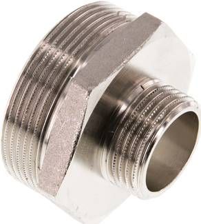 Doppelnippel G 2"-G 1", 16 bar Messing vernickelt