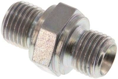 Hydraulik-Doppelnippel G 1/4"-G 1/4", Stahl verzinkt