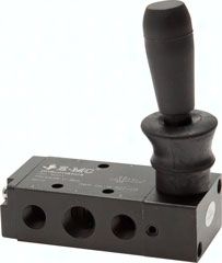 5/2-Wege Handhebelventil mit Raste, G 1/4" (Abluft G 1/8")